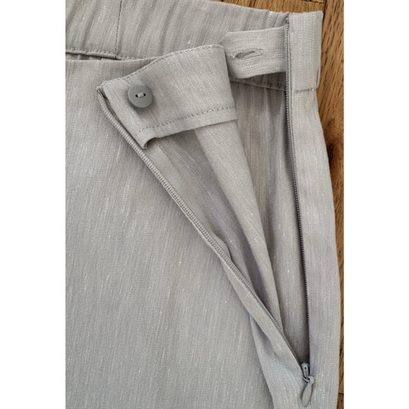 J JILL Stretch Trouser Crop Pants Linen Viscose L Tall Gray Career Minimalist - Picture 5 of 11